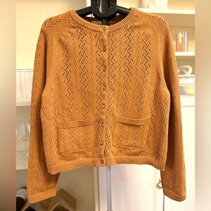 Sezane Jack Cardigan Sweater Camel XXXL EUC Cotton